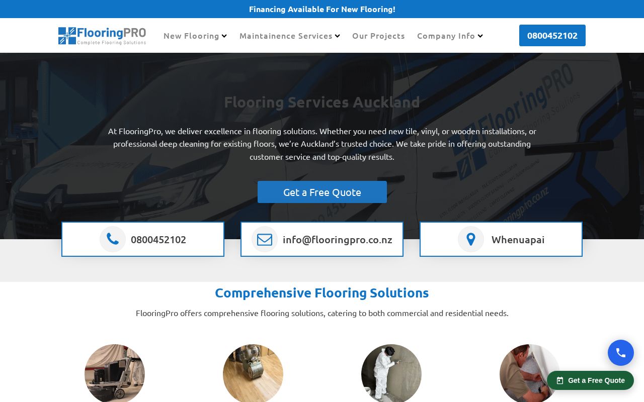 FlooringPro homepage screenshot