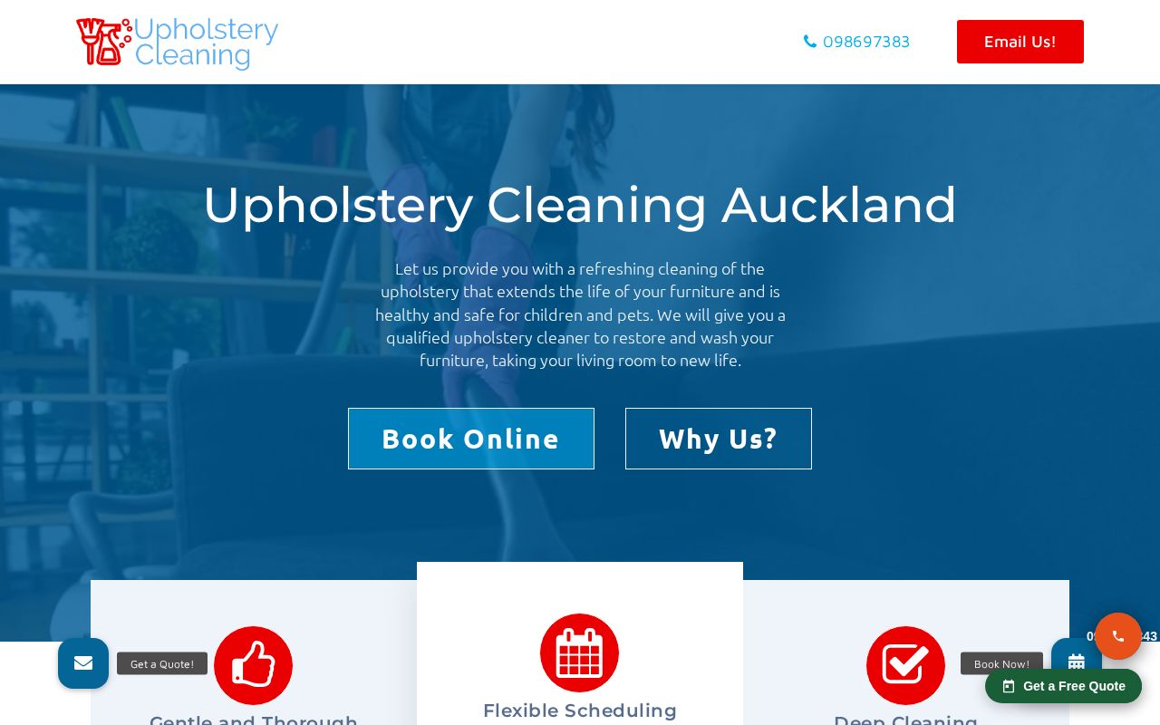 Upholstery Cleaning Auckland homepage screenshot